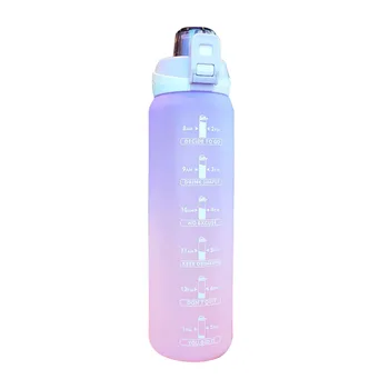 1000ml כוסות מים צבע כושר בקבוק מים עם הסמן פרסום עמיד הקפצה כיסוי עבור ילדה קמפינג תחת כיפת השמיים