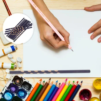 12 יח ' יצירתי עפרונות ילדים נייח ססגוניות אופנה מעץ הילד משולש