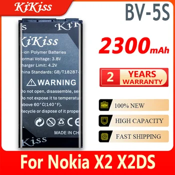 2300mAh סוללה בקיבולת גבוהה עבור Nokia X2 / X2DS / RM-1013 RM 1013 נטענת Li-ion Bateria BV-5S BV 5S
