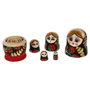 5 יח ' בנות Toyss בנות Matryoshka בובות עץ עץ קינון ידני צבוע ילדה-דפוס הילד