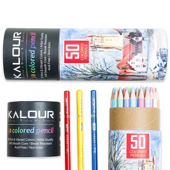 50 עשיר בצבעים מרהיבים עץ רך הליבה עפרונות צבעוניים להגדיר שמן ציור עפרונות סקיצה למתחילים התלמיד ציוד אמנות