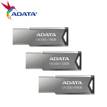 ADATA UV250 USB Flash Drive 64GB 32GB 16GB עט כונן USB 2.0 קלאסי Pendrive מתכת מקל זיכרון USB פלאש כונן מחשב