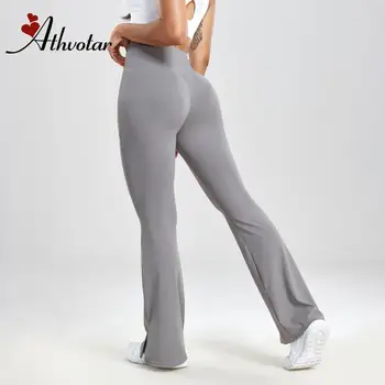 ATHVOTAR V-המותניים יוגה מכנסיים מאוד אלסטי יוגה מכנסיים נשים כיס בסגנון חותלות כושר מוצק אפרסק הישבן כושר חותלות