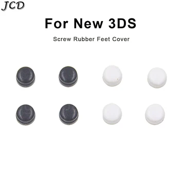 JCD 1set/4pcs המקורי ברגים חור הרגליים כיסוי עבור חדש 3DS NEW3DS מסוף דיור המעטפת הקדמית בורג רפידות גומי