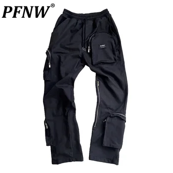 PFNW סתיו גברים חדשים של מכנסיים צבאיים מותג האופנה חופשי פונקציונלי בסגנון כיסים ישר הגאות Darkwear מזדמן סרבל 12Z1894
