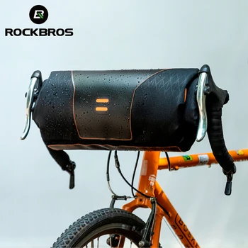 ROCKBROS הרשמי האופניים הקדמי צינור תיק אחסון גליל שקית עמיד למים הכידון סל Pack נייד קיבולת גדולה אביזר