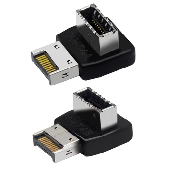 USB 3.1 Type E 90 מעלות ממיר USB הקדמי C כותרת מתאם אנכי E סוג כותרת ממיר עבור מחשב לוח האם