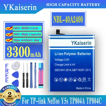 YKaiserin NBL-40A2400 סוללה עבור TP-link Neffos Y5s TP804A TP804C טלפון נייד חדש 3300mAh Battery Batteria + כלים חינם