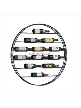 אירופה יין מתלה תלייה על קיר הברזל אמנות יין אדום חזה קפה בר קיר יצירתי המסעדה יין rack תצוגת יין הקבינט