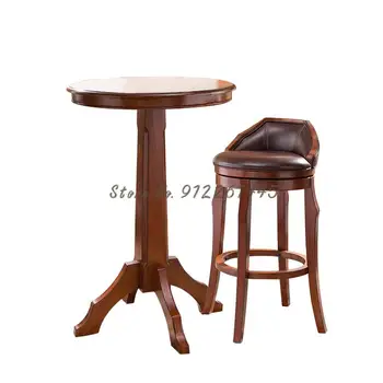 אירופה עץ מלא בר כיסא בר גבוה כיסא בר אמריקאי צואה משק סיבוב כיסא בר שרפרף עץ מלא כיסא בר