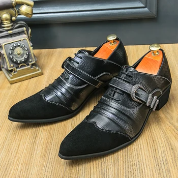 אפור חדש דרבי נעליים לגברים אפור עבה עם הבוהן מחודד תחרה העסק רשמית גברים נעלי משלוח חינם גודל 38-46