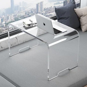אקריליק שקוף מרפסת שולחן בבית קפה קטן שולחן שולחן נמוך השינה יושב שולחן מיטה שולחן מחשב