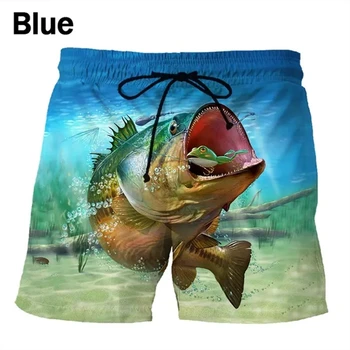 גברים חדשים של מכנסיים קצרים 3D דיג מודפס החוף מזדמנים מכנסיים קצרים בגדי ים קיץ יוניסקס חיה דגים רופף גבוהה המותניים ספורט קרח קצרים.
