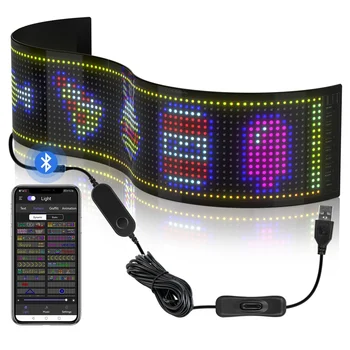 הוביל פיקסל לוח אפליקציה Bluetooth USB 5V גמיש למיעון RGB דפוס גרפיטי גלילה אנימציה תצוגה L