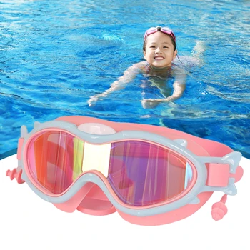 ילדים לשחות Eyewear עמיד למים סיליקון עם אטמי אוזניים צלילה משקפות צלילה בטוחה רך אלסטי Antifogging עבור ספורט מים