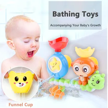 ילדים צעצועי אמבטיה קיר Sunction כוס מים במסלול משחקים לילדים שירותים קוף Caterpilla לרחוץ לשחק מים המשחק צעצוע מתנות