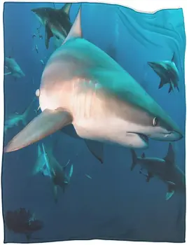 כריש שמיכה האוקיינוס חיה לזרוק שמיכות נחת חיה נוח שמיכות לילדים ילד ילדה נער נחת חיה רכה