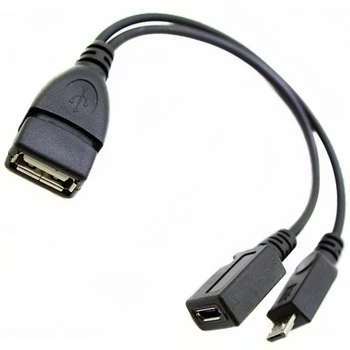 מיני מיקרו USB OTG המארח מתאם הכוח Y מפצל USB מיקרו כבל על אש מקל טלפון אנדרואיד אביזרים