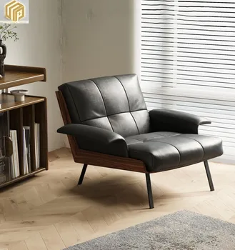 מעצב ספה כסא אחד עצלן אדם מזדמן בבית סלון באינטרנט סלבריטאים ומתן בד עור אמיתי
