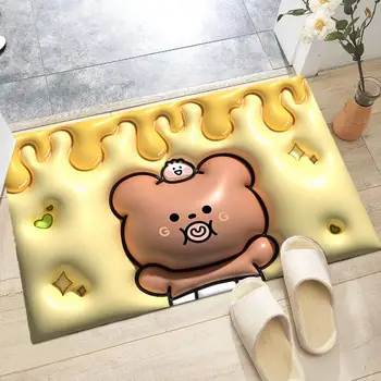 מקלחת שטיח גומי בחזרה האמבטיה שטיח מתקפל לשמור על ניקיון הרומן 3D חתול חזיר דפוס קריקטורה ילד השטיח