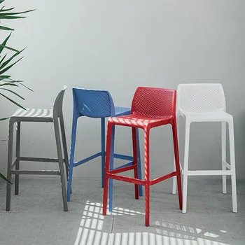מרפסת לבנה בר כיסא מודרני עמיד למים נורדית, דלפק קבלה בר הכיסא לחזק מינימליסטי נוח דה בר פריטים ביתיים