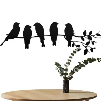 מתכת הציפור קיר בעיצוב אמנות Humming ציפור אוסף אמנות קיר מופשט פוסטרים, הדפסת תמונות קיר על מרפסת גן הביתה