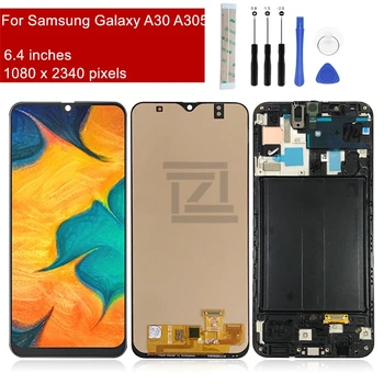 עבור Samsung galaxy A30 תצוגת LCD A305 מסך מגע דיגיטלית להרכבה עם מסגרת A305/DS A305F A305A מסך תיקון חלקים