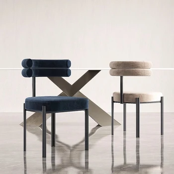 עיצוב בית האוכל הכיסא בסלון חיצוני יחיד המבטא כסאות מטבח נורדי גן Sillas Cocina רהיטי גן LJ50DC