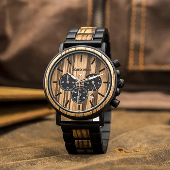 עסק של גברים המקורי קוורץ מכני עץ רב תכליתי לצפות יצירתי מעולה שעונים עגול זוהר שעון רלו גבר