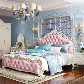 עץ ייחודי יוקרה מיטה בגודל קינג מאסטר זולים מרופד מיטה מודרני דמוי עור ליטו Matrimoniale ריהוט הבית