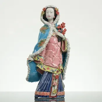 פורצלן מזרחי גברת פסל פסל פסל עיצוב אספנות מתנות קרמיקה עבודת יד, קרמיקה וינטג ' סיני שיוואן אמנות
