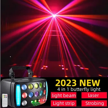 פרפר לייזר מנורת 3-layer LED צבעונית הבמה השפעה קרן אור מקרן DMX Stroboscopes DJ, דיסקו מפואר תאורה מועדון למסיבה