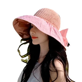 קשת הצללה תחרה כובע השמש, נקבה צבע דבק הבלטה, קיץ חלול החוצה הגנה מפני השמש, חיצוני תיירות 2023 מוצר חדש