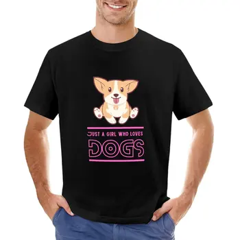 רק בחורה שאוהבת כלבים , החולצה הורודה גרפי טי שירט מצחיק חולצות בלונדי חולצה מכופתרת mens חולצות t