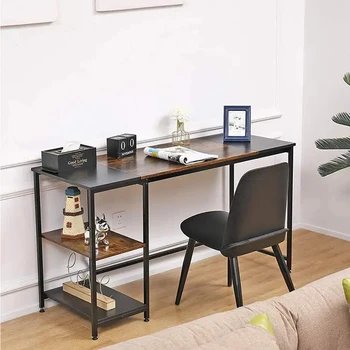 שולחן מחשב עם מספיק שטח אחסון יציב עבור המשרד הביתי הרכבה קלה עץ לשולחן כתיבה