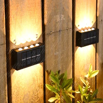 שמש אורות LED IP65 תאורה חיצונית קישוט הגן מנורות קיר שלב סיפון אורות מנורות תאורת גן גדר החצר עיצוב